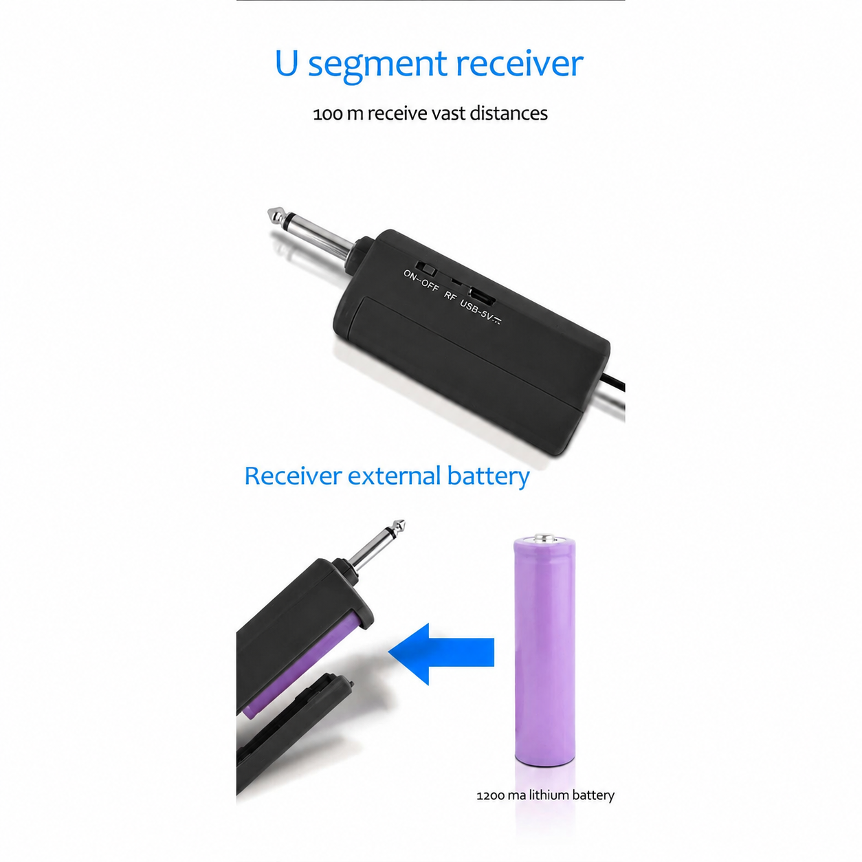 2 Channel UHF Wireless Microphone System Hand-held Dynamic Mic with 3 x 1200mAh Rechargeable Receiver for Karaoke PA DJ Party,Wireless Karaoke Microphone