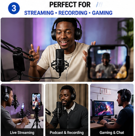 Professional Microphone Set  – Multiple Options Available (With or Without Sound Card)   for Streaming & Recording PC microphone, recording studio, condenser microphone, game live broadcast, KTV