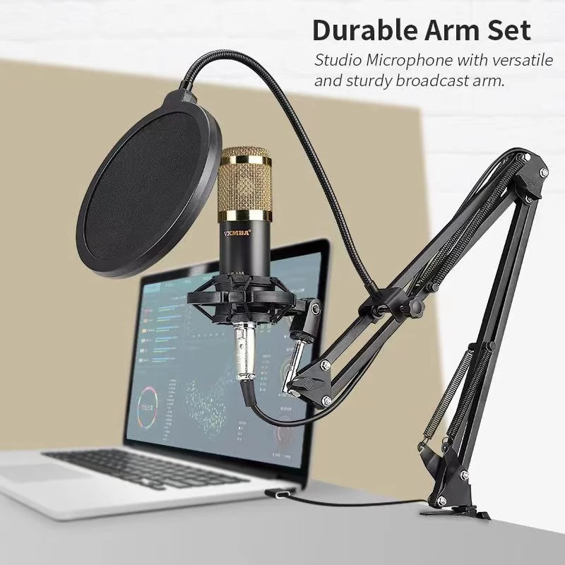 Live Broadcast Microphone Mic-Kit Comes With Reverb Adjustment Capacitor Microphone( No Sound Card) For Recording Live Gaming Video Noise Reduction Conference