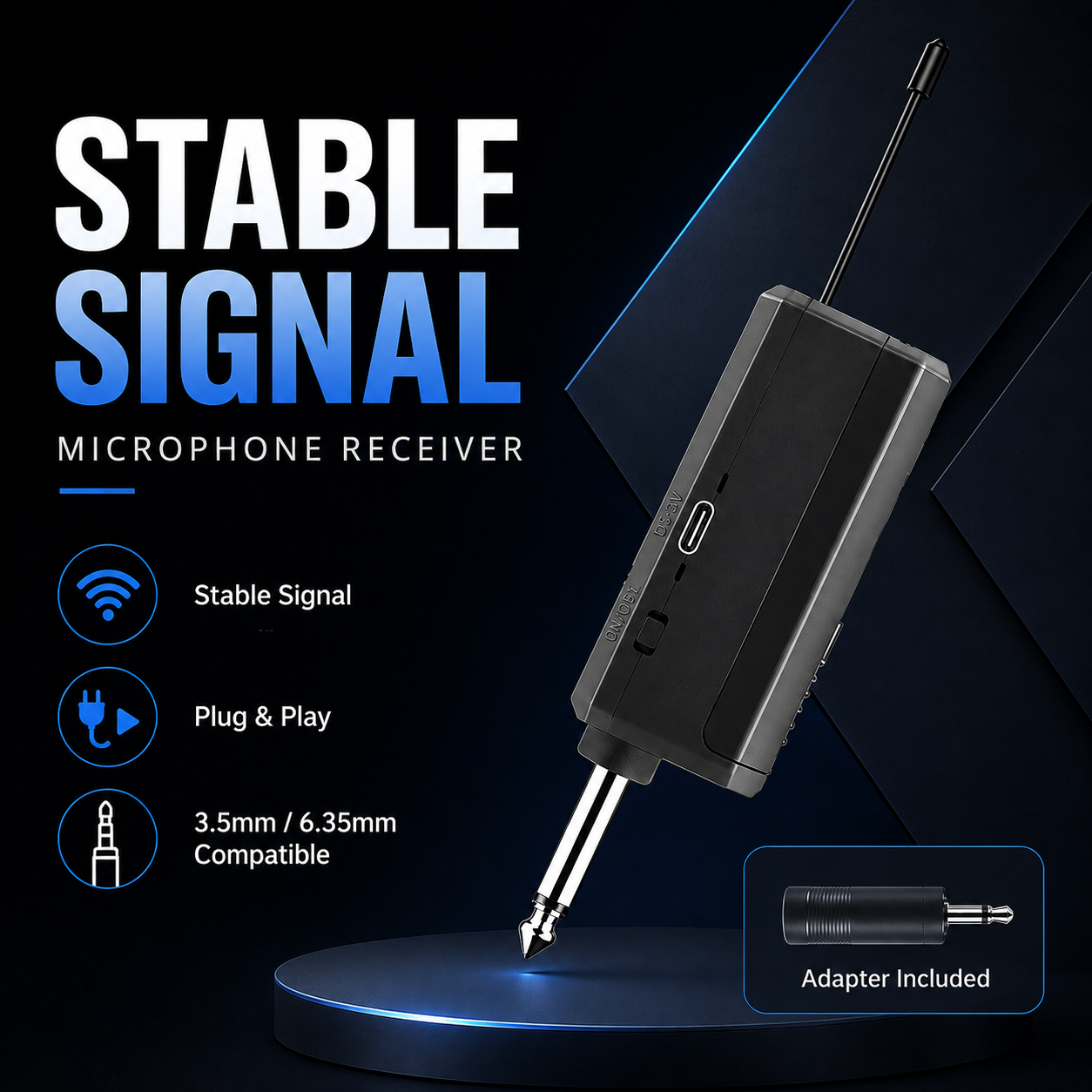Wireless Microphone,Wireless Dual UHF Microphone,Dual Handheld Dynamic Wireless Mic for Karaoke Singing, Wedding, DJ, Party, Speech, Church, Class Use,PA System