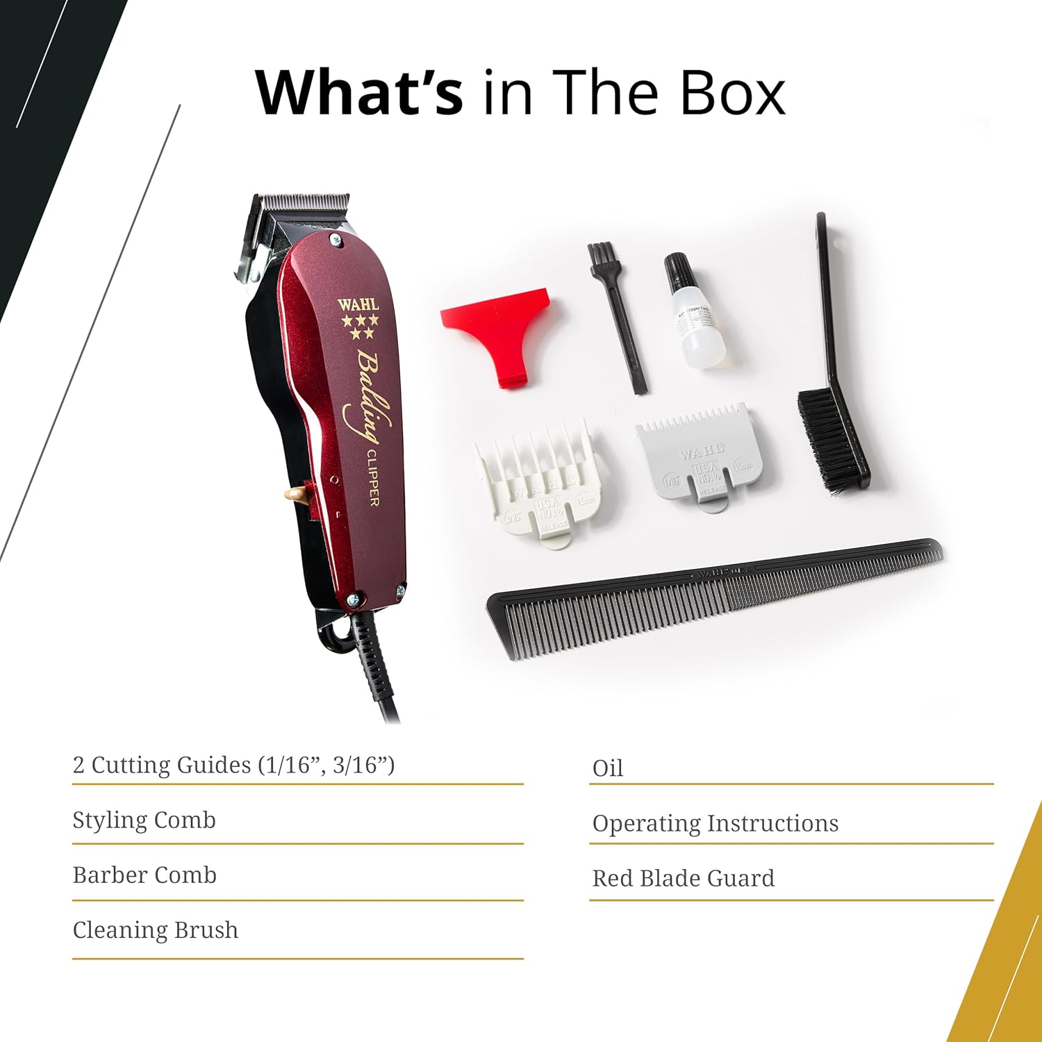 WAHL Professional 5 Star Series Balding Clipper Corded Hair Cutting Machine V5000 Electromagnetic Motor Ultra Close Zero Gap Barber Salon Fade Precision Clippers Heavy Duty Grooming Tool
