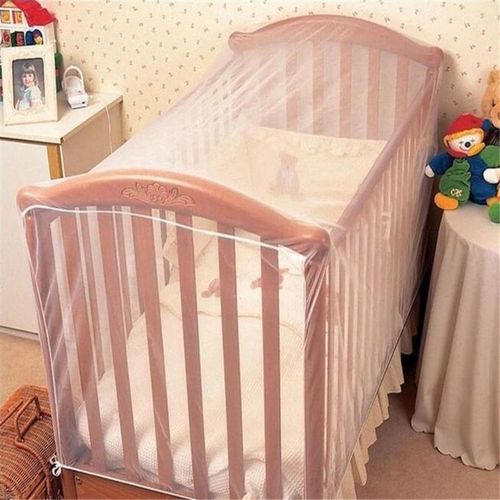 Crib Mosquito Net for 2ft x 4ft Cot - 100% Polyester, Easy Install, White