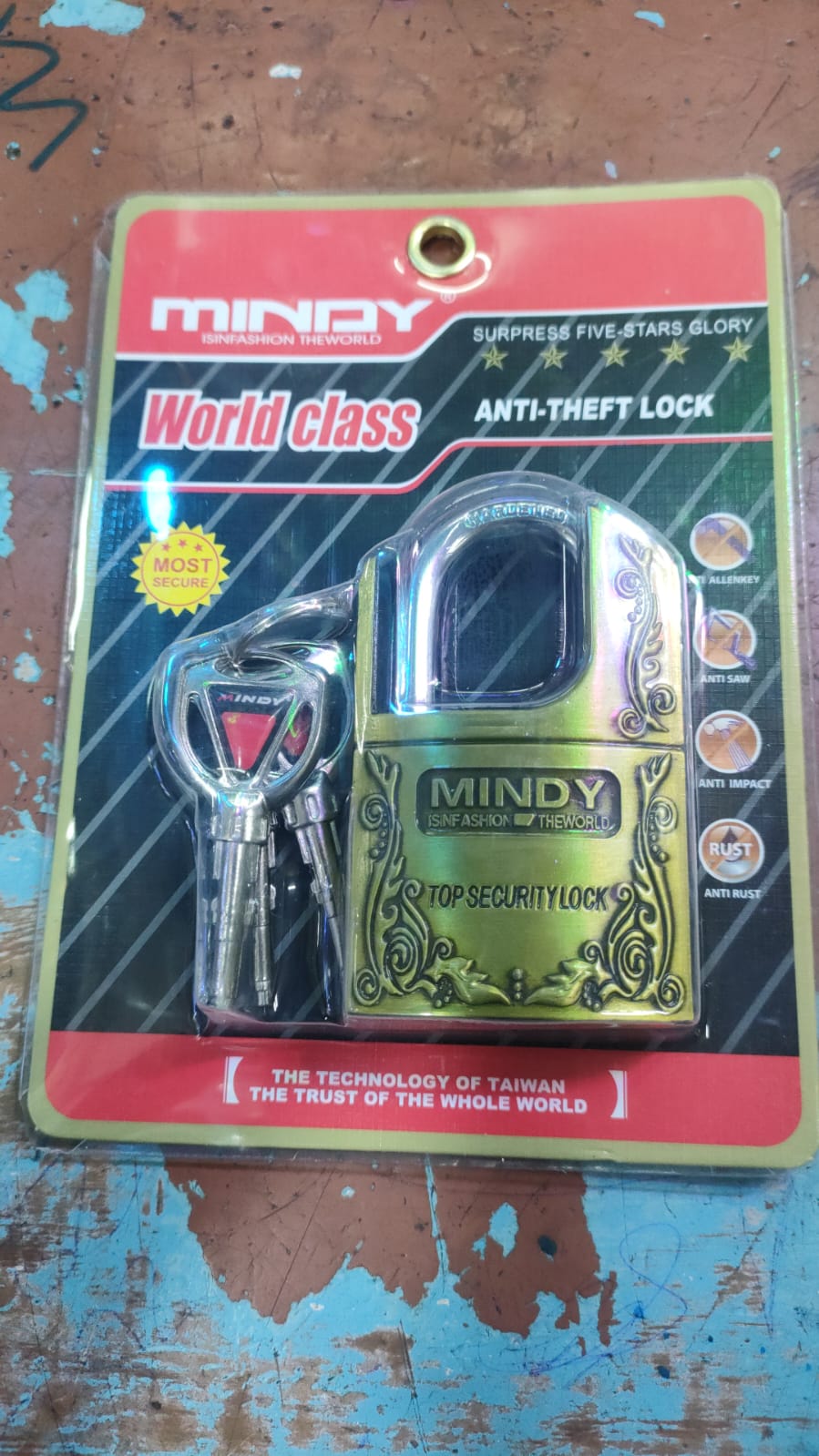 Mindy Top Anti-Burglar Theft Zinc Alloy High Security Padlock With 3 Keys