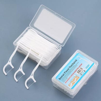 50pc pack of 2 way dental floss toothpicks Personal Care Travel Disposable Dental