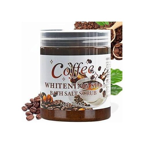 Dr. Meinaier Coffee Sea Salt Bath Whitening SPA Scrub – 350g Organic Dead Sea Salt & Coffee Body Scrub for Exfoliating, Unclogging Pores & Smoothing Skin