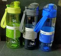 1.2L Sports Water Bottle – Transparent Plastic Bottle with Flip-Top Lid & Carrying Strap