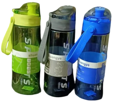 1.2L Sports Water Bottle – Transparent Plastic Bottle with Flip-Top Lid & Carrying Strap