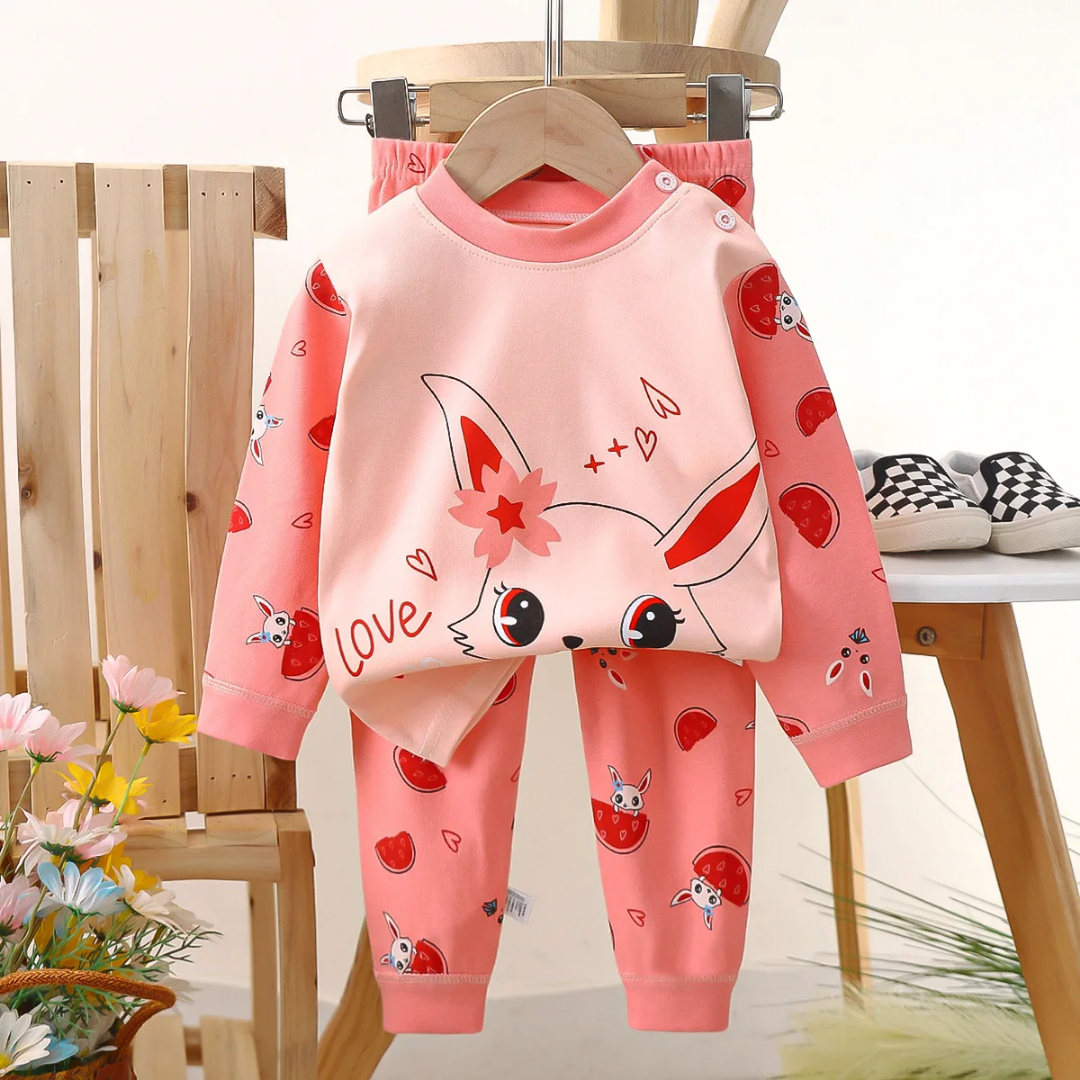 💯%Fancy Cotton  Suit Cartoon themed  love watermelon multi Wear kids Baby kids Pajamas two pieces set Breathable All Season comfortable