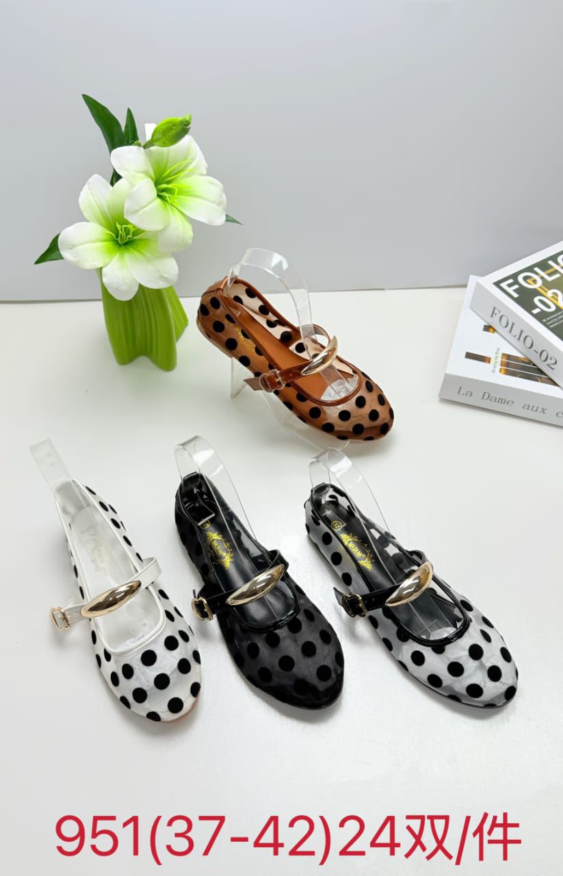 Adorable Mary Jane Mesh Ballerina Shoes Doll Shoes for Ladies Women Girls Polka Dot Series
