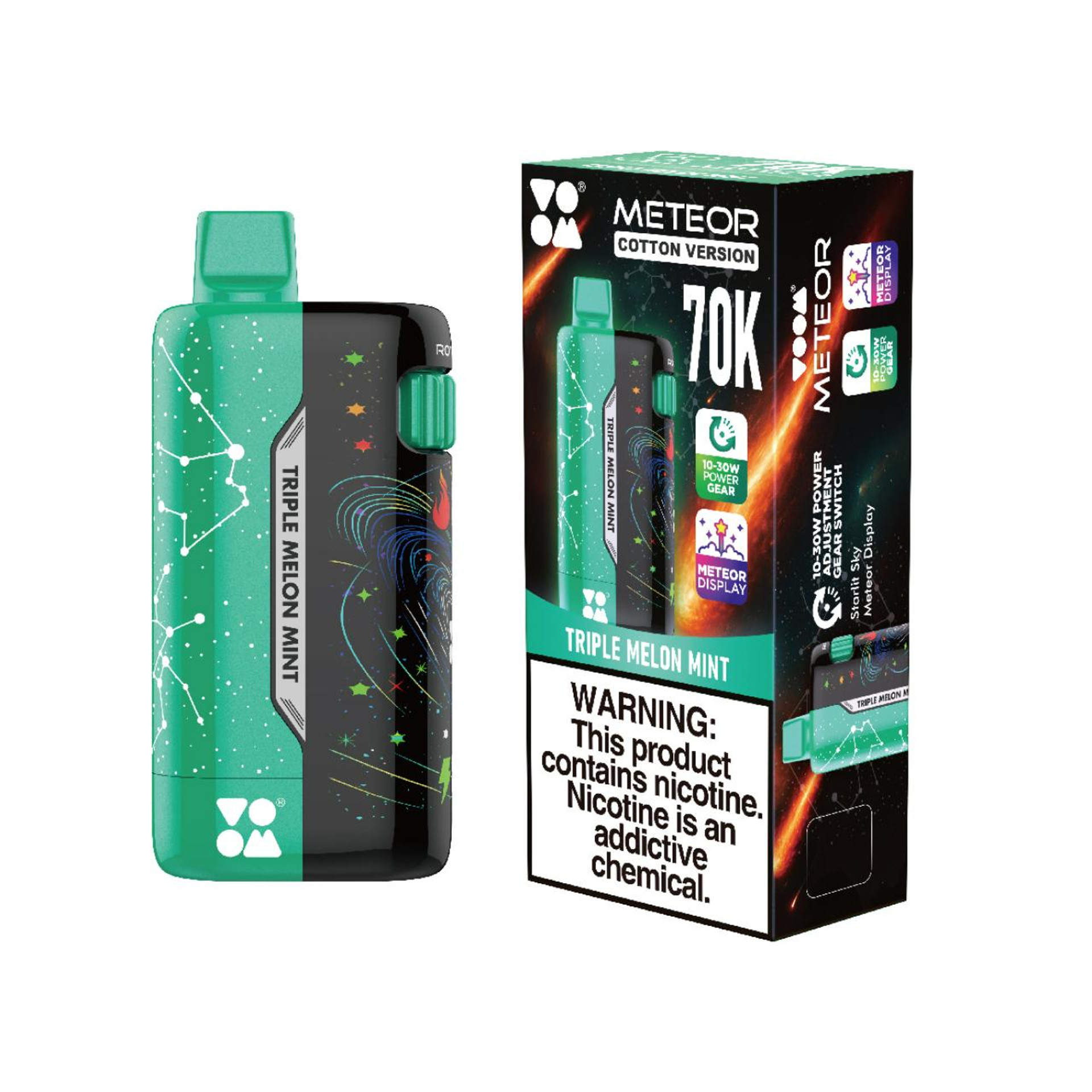 VOOM Meteor Cotton Version 70K Puffs Rechargeable Disposable Vape - 5ct. 70000 Simple Superior Rich