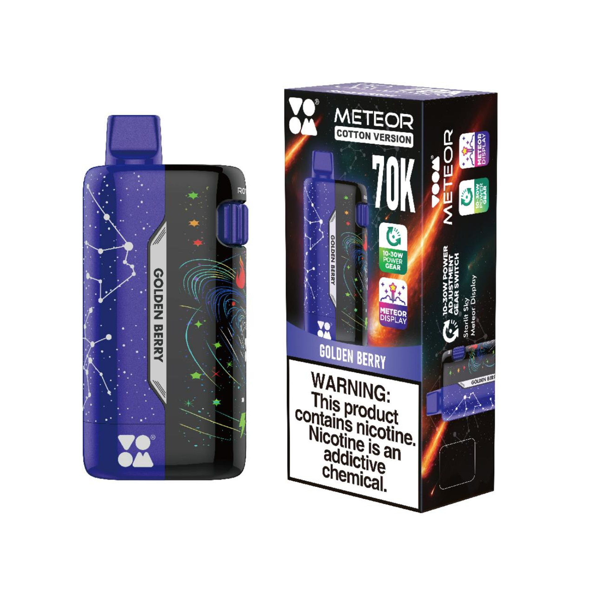 VOOM Meteor Cotton Version 70K Puffs Rechargeable Disposable Vape - 5ct. 70000 Simple Superior Rich