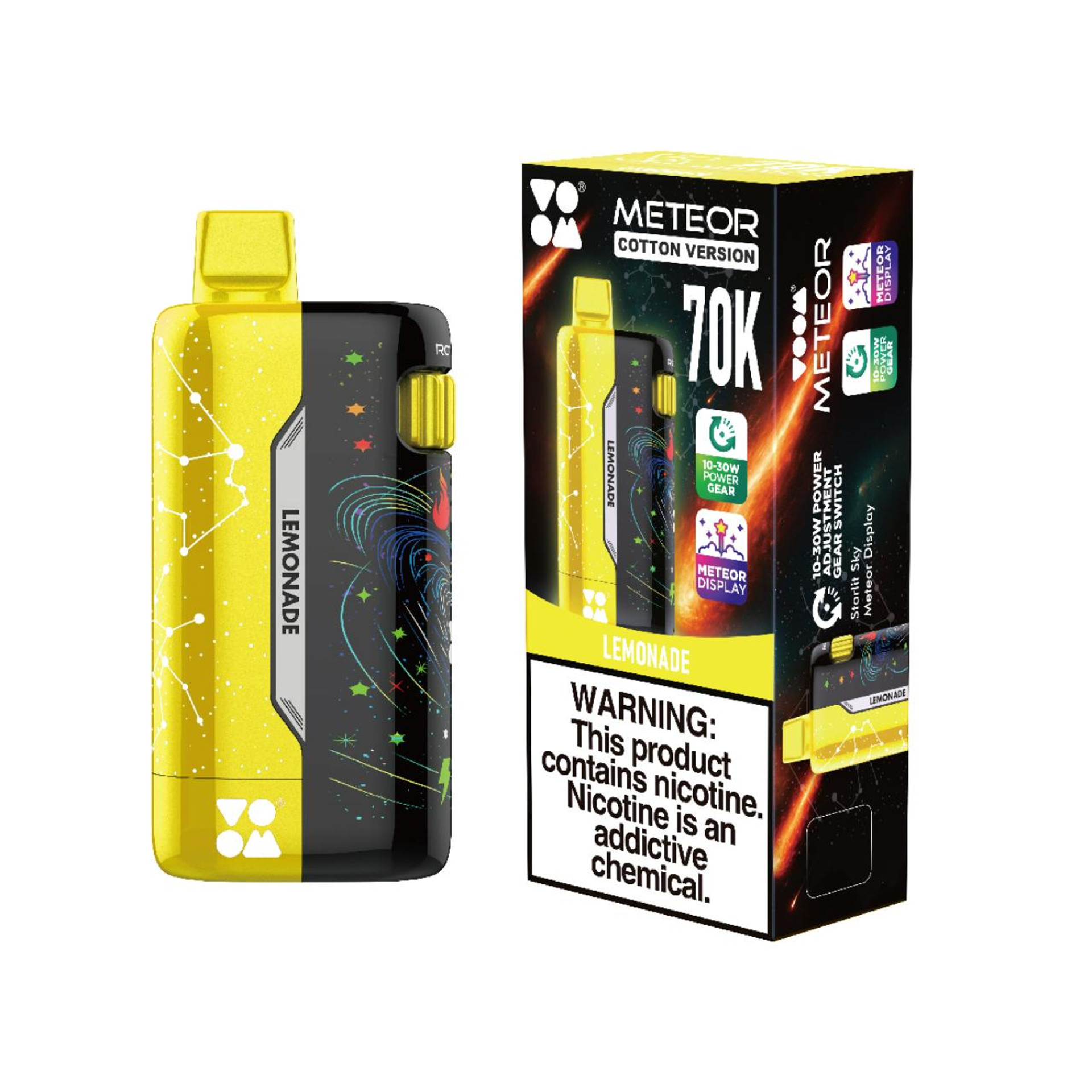 VOOM Meteor Cotton Version 70K Puffs Rechargeable Disposable Vape - 5ct. 70000 Simple Superior Rich