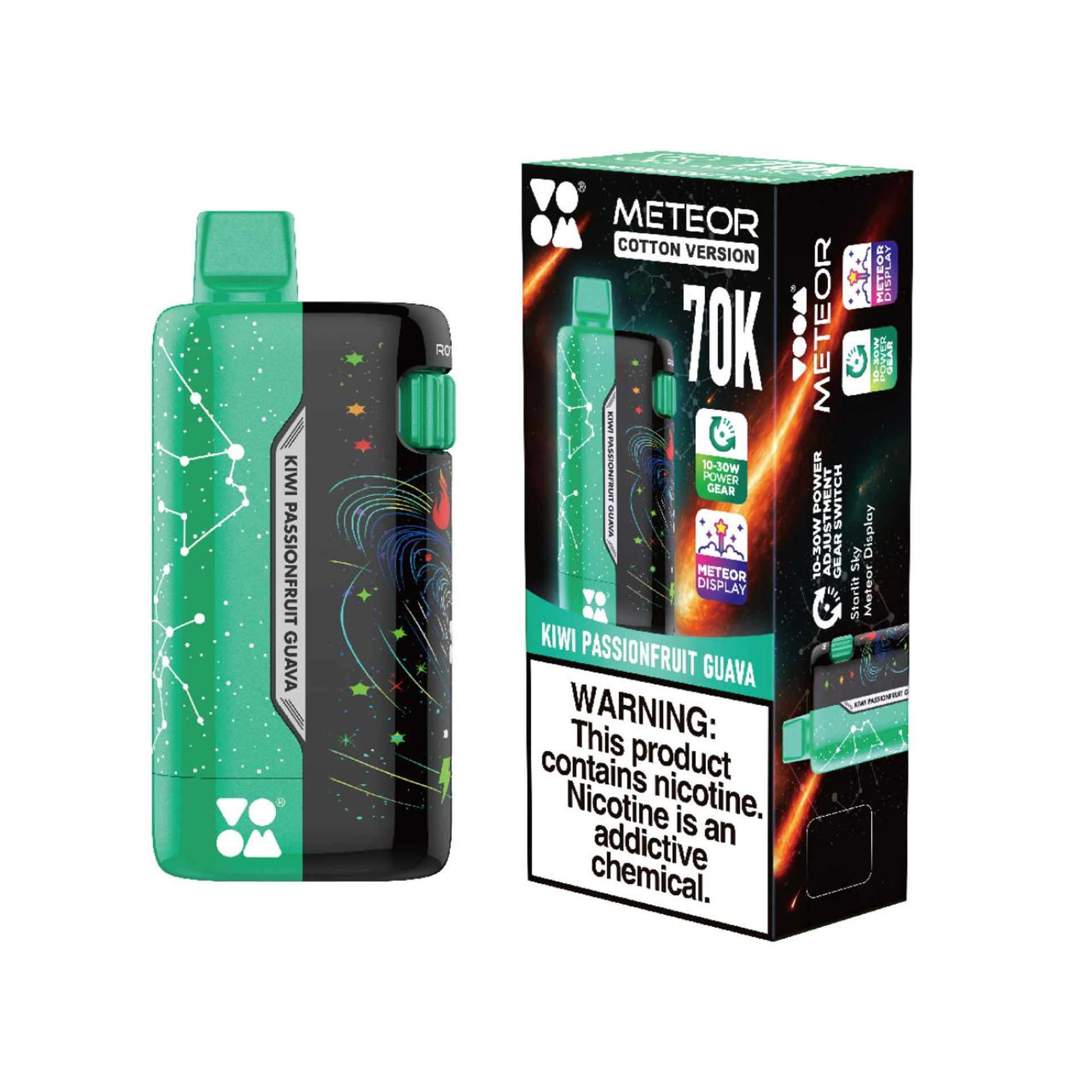VOOM Meteor Cotton Version 70K Puffs Rechargeable Disposable Vape - 5ct. 70000 Simple Superior Rich