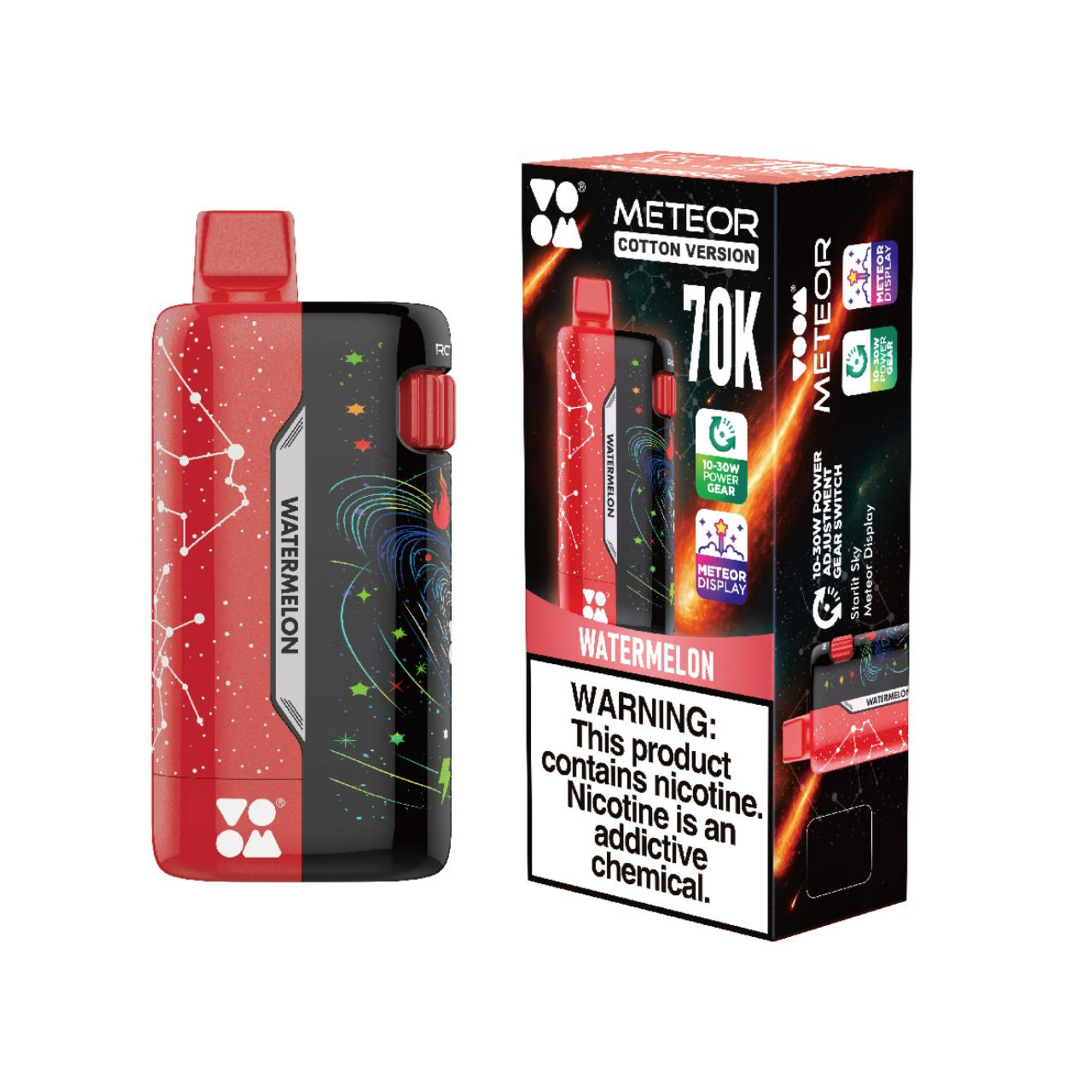 VOOM Meteor Cotton Version 70K Puffs Rechargeable Disposable Vape - 5ct. 70000 Simple Superior Rich