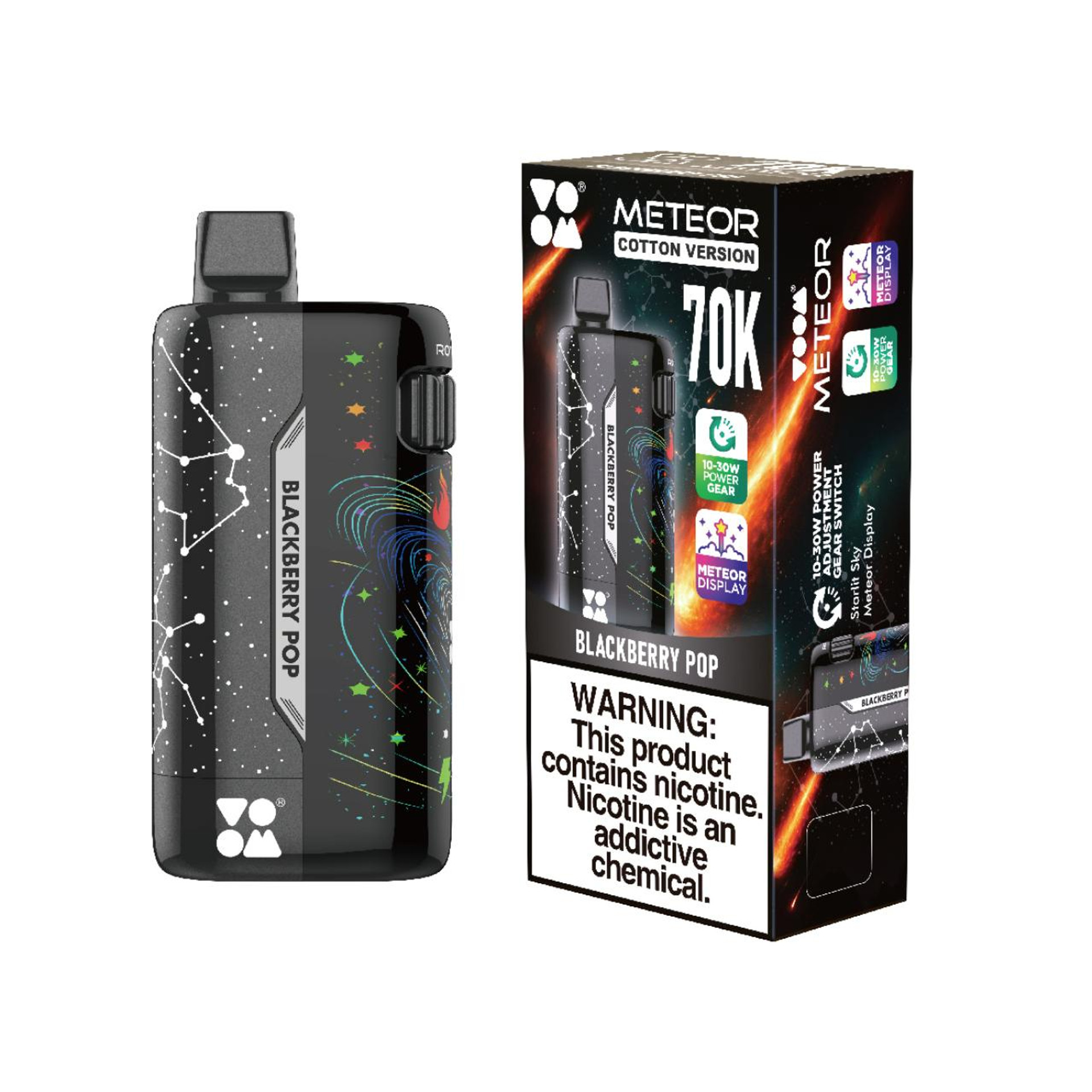 VOOM Meteor Cotton Version 70K Puffs Rechargeable Disposable Vape - 5ct. 70000 Simple Superior Rich
