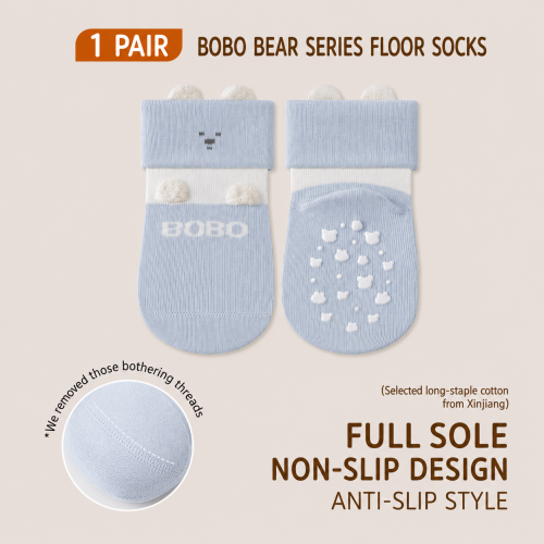5 Pairs Baby Anti-Slip Cotton Socks Soft Cartoon Grip Socks for Boys & Girls, Breathable Toddler Walking Socks 0-3 Years