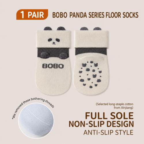 5 Pairs Baby Anti-Slip Cotton Socks Soft Cartoon Grip Socks for Boys & Girls, Breathable Toddler Walking Socks 0-3 Years