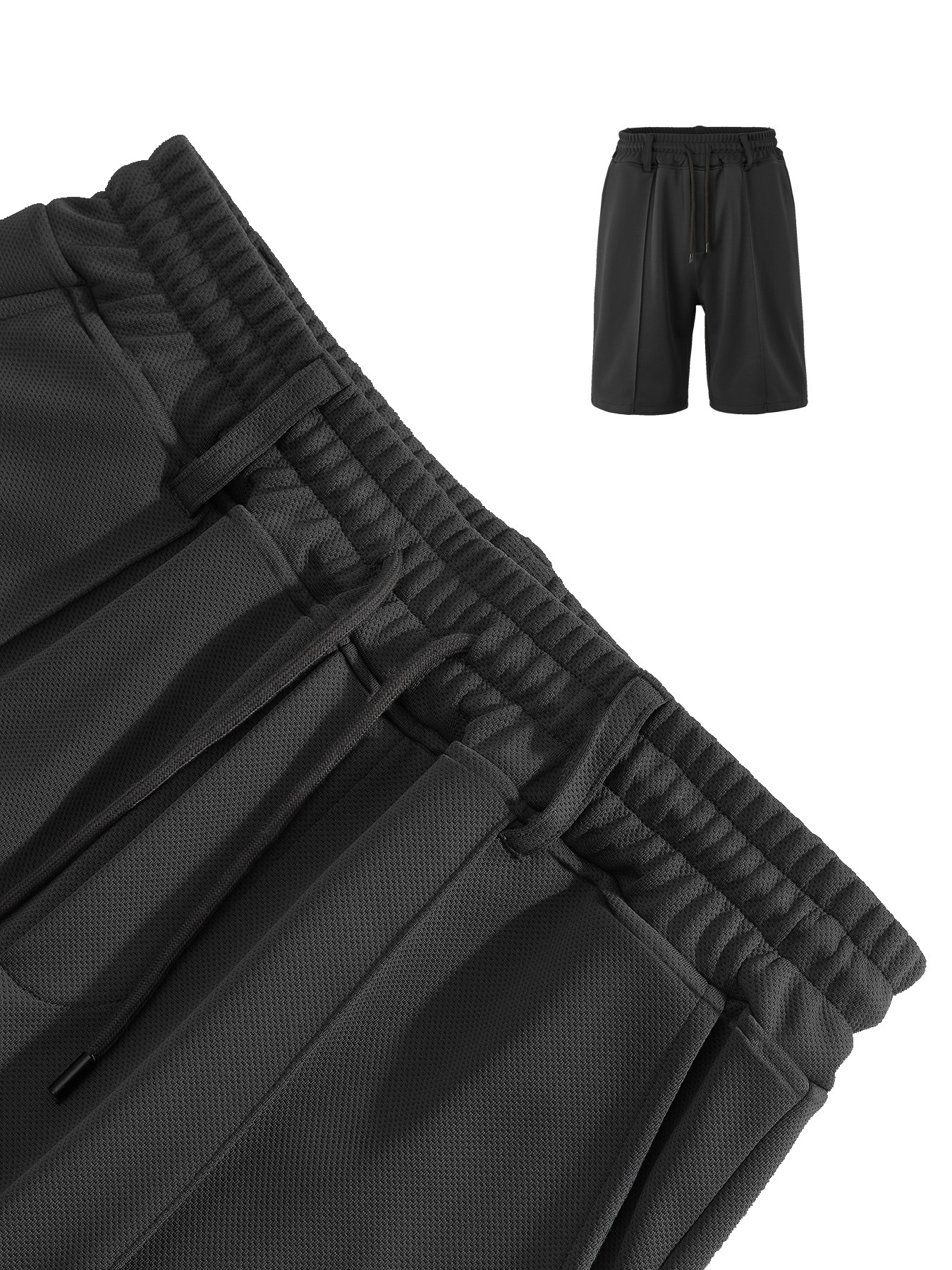 Men's Bottoms Shorts Men's Summer Heavyweight Knit Quick-Dry Large-Size Loose Work Beach Shorts