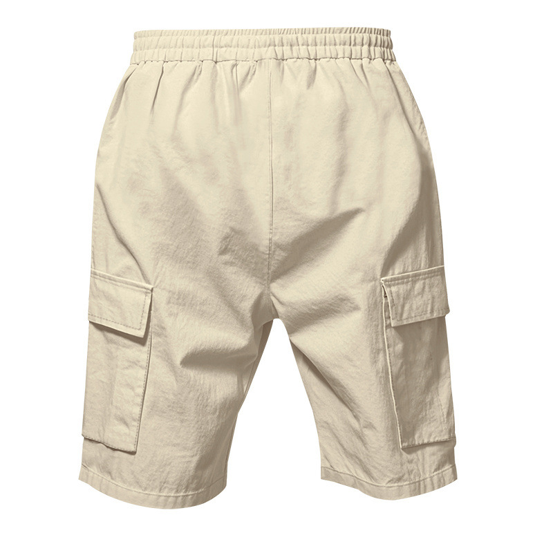 American Style Workwear Shorts Summer Casual Versatile Multi-Pocket Drawstring Breathable Comfortable Men's Shorts
