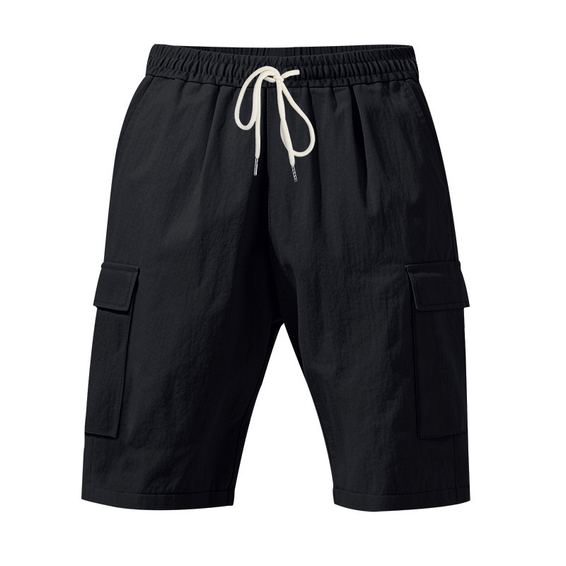 American Style Workwear Shorts Summer Casual Versatile Multi-Pocket Drawstring Breathable Comfortable Men's Shorts
