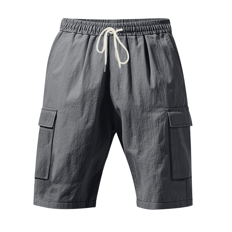 American Style Workwear Shorts Summer Casual Versatile Multi-Pocket Drawstring Breathable Comfortable Men's Shorts