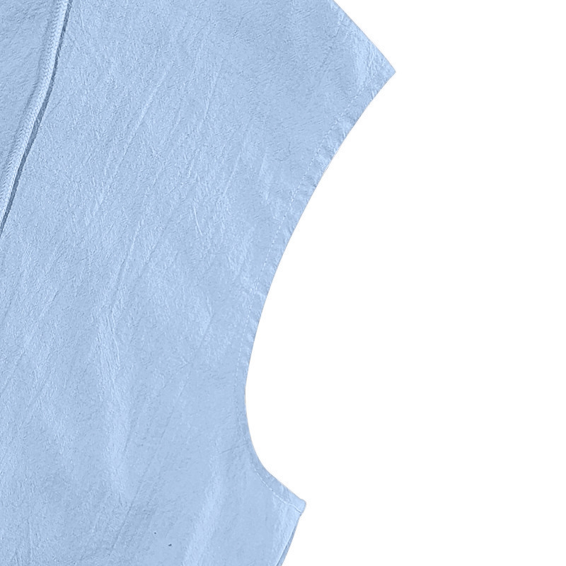 Men's Clothing Clothing Sets Two-Piece Outfits Men's Linen Hooded Sleeveless Solid Color Button Placket Large Loose Breathable Summer Sports Set