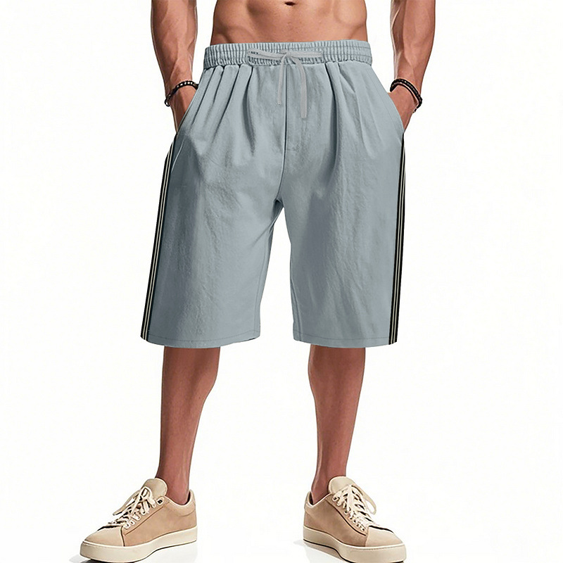 Men's Bottoms Shorts Men's Beach Outdoor Sports Shorts Breathable Striped Casual Five Quarter Pants