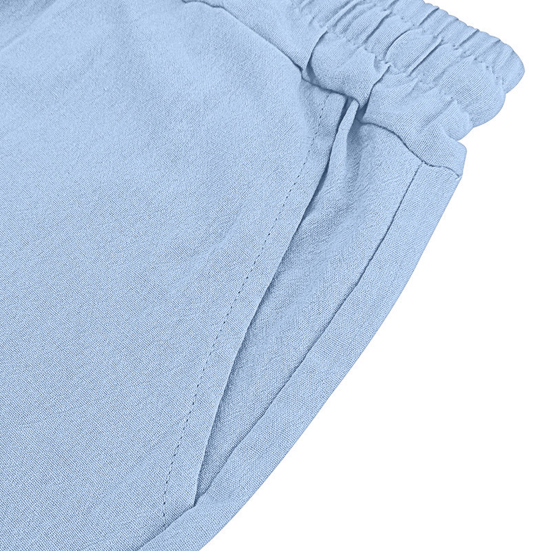 Men's Clothing Clothing Sets Two-Piece Outfits Men's Linen Hooded Sleeveless Solid Color Button Placket Large Loose Breathable Summer Sports Set