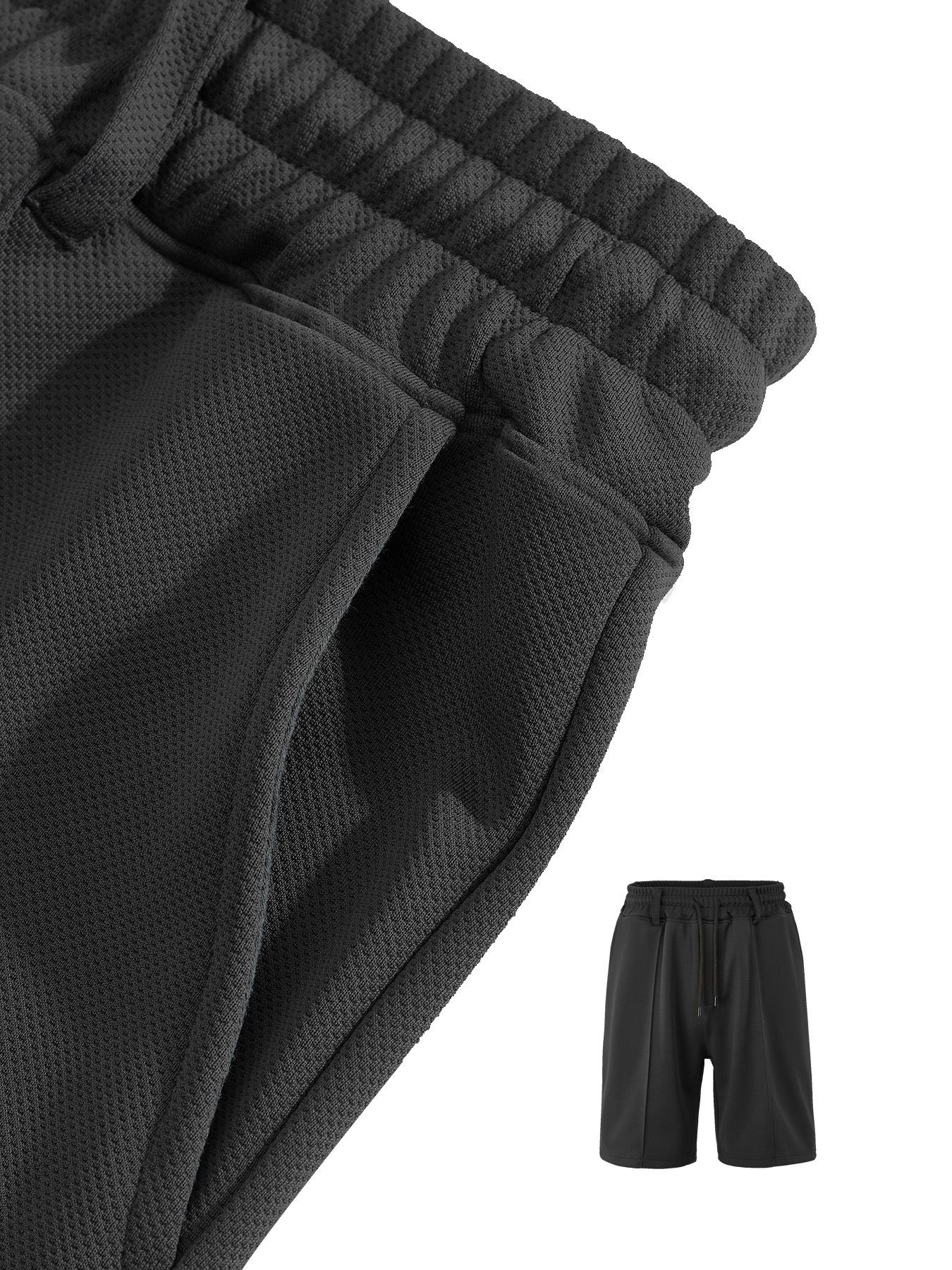 Men's Bottoms Shorts Men's Summer Heavyweight Knit Quick-Dry Large-Size Loose Work Beach Shorts