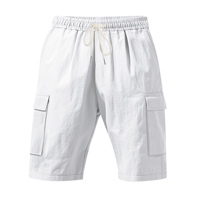 American Style Workwear Shorts Summer Casual Versatile Multi-Pocket Drawstring Breathable Comfortable Men's Shorts