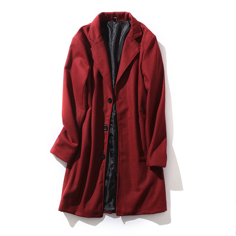 Men's Clothing Tops Jackets Coats Men's Solid Color Lapel Single Breasted Coat Multi-Color European American Style Youth Coat