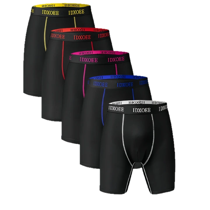 Men's Clothing Underwear Boxer Briefs Mid to Long Men's Underwear Flat Four Cornered Short Pants Youth Fitness Summer