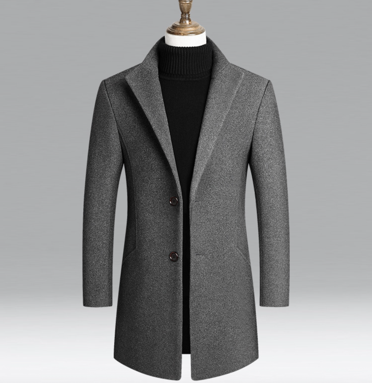 Men's Clothing Tops Jackets Coats New Autumn Winter Men's Woolen Coat Medium Long Windbreaker Men's Thick Woolen Jacket Men's Coat
