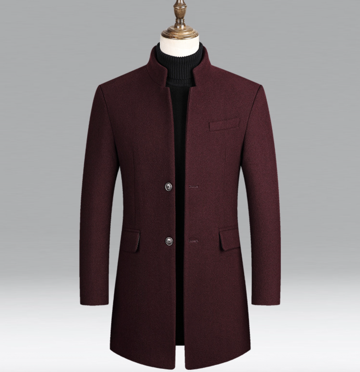 Men's Clothing Tops Jackets Coats New Autumn Winter Men's Woolen Coat Medium Long Windbreaker Men's Thick Woolen Jacket Men's Coat