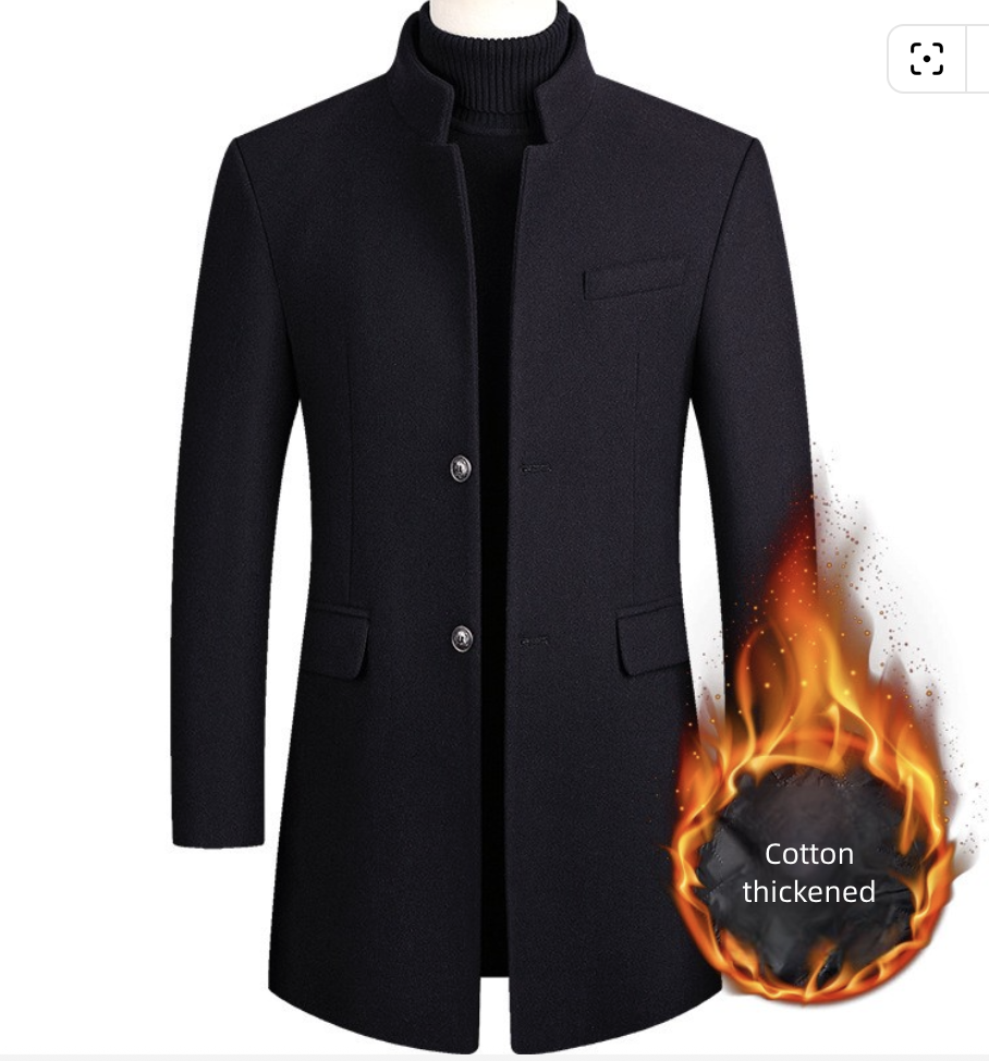 Men's Clothing Tops Jackets Coats New Autumn Winter Men's Woolen Coat Medium Long Windbreaker Men's Thick Woolen Jacket Men's Coat