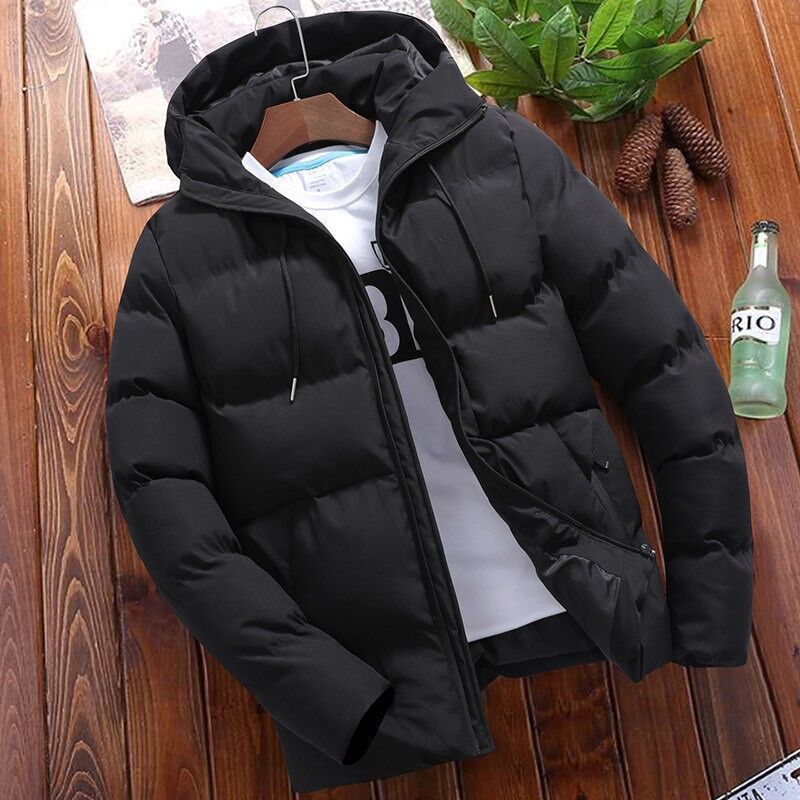 Men's Clothing Tops Jackets Coats Cotton Jacket 6XL Men's Winter New Loose Short Hooded Cotton Jacket Casual Bread Jacket Trendy Jacket