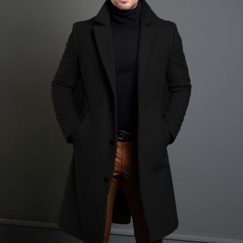 Men's Clothing Tops Jackets Coats Men's Solid Color Lapel Single Breasted Coat Multi-Color European American Style Youth Coat