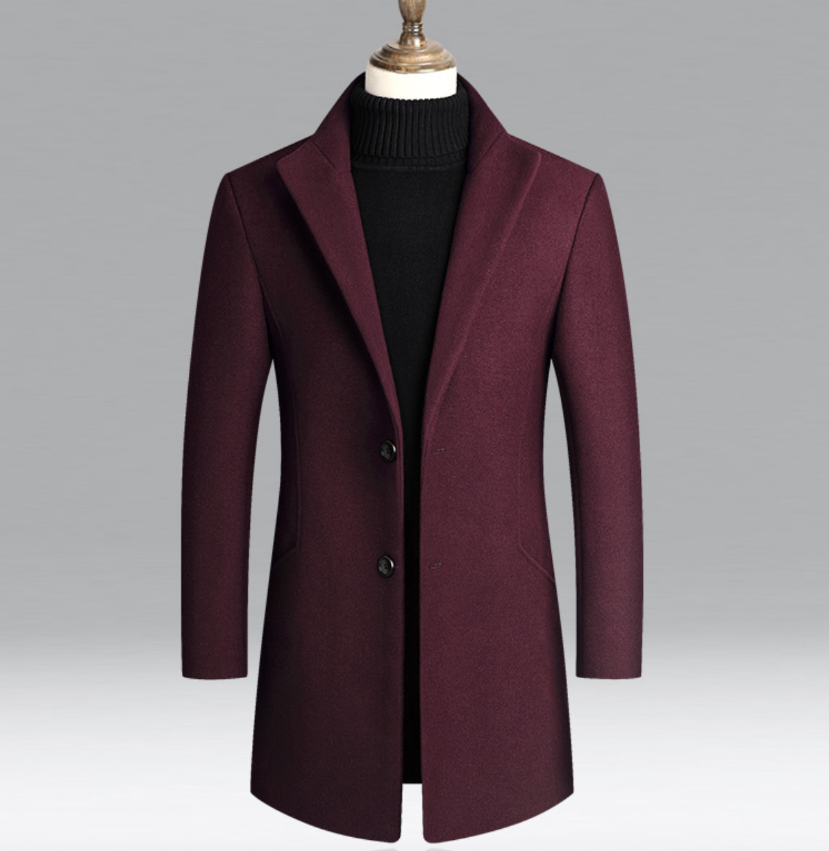 Men's Clothing Tops Jackets Coats New Autumn Winter Men's Woolen Coat Medium Long Windbreaker Men's Thick Woolen Jacket Men's Coat