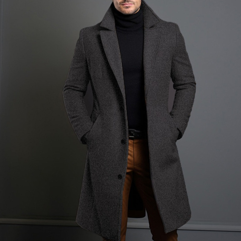 Men's Clothing Tops Jackets Coats Men's Solid Color Lapel Single Breasted Coat Multi-Color European American Style Youth Coat