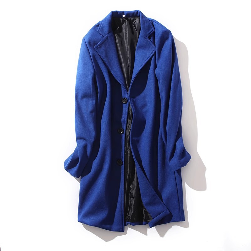 Men's Clothing Tops Jackets Coats Men's Solid Color Lapel Single Breasted Coat Multi-Color European American Style Youth Coat