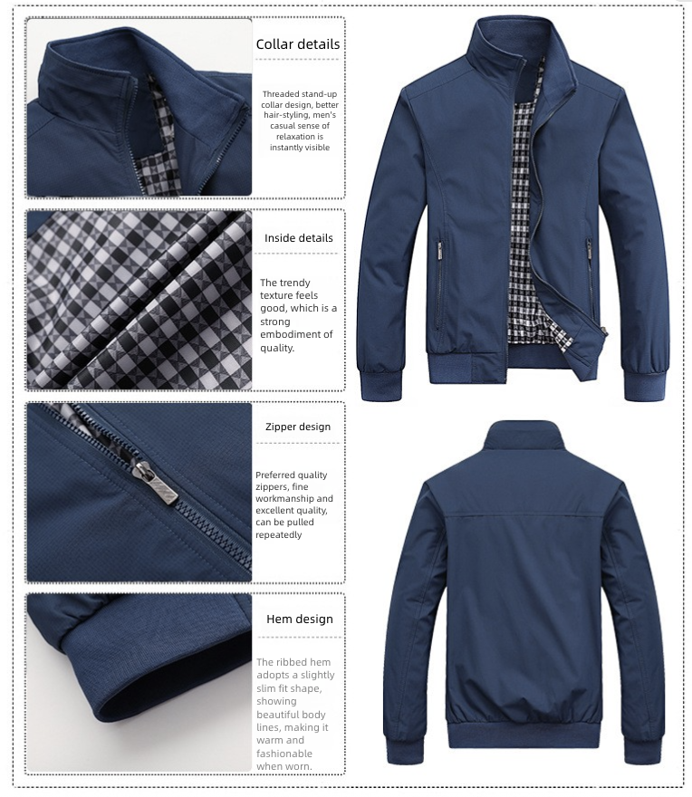 Men's Clothing Tops Jackets Coats New Men's Jacket for Spring Autumn Casual Men's Handsome Pilot Zipper Jacket
