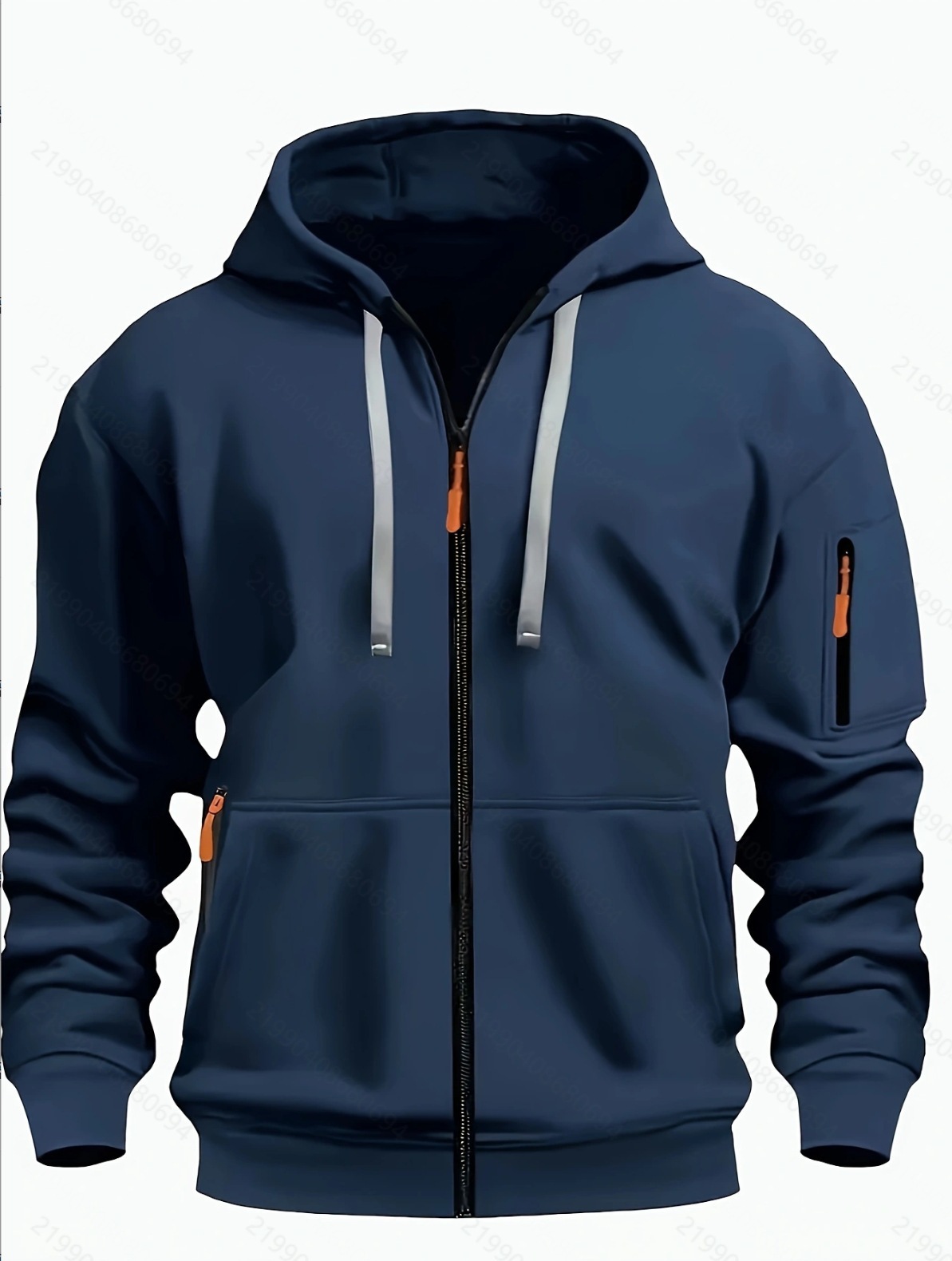Men's Clothing Tops Sweatshirts Hoodies Spring Autumn Men's Zipper Hoodie Zipper Round Neck Casual Men's Wear