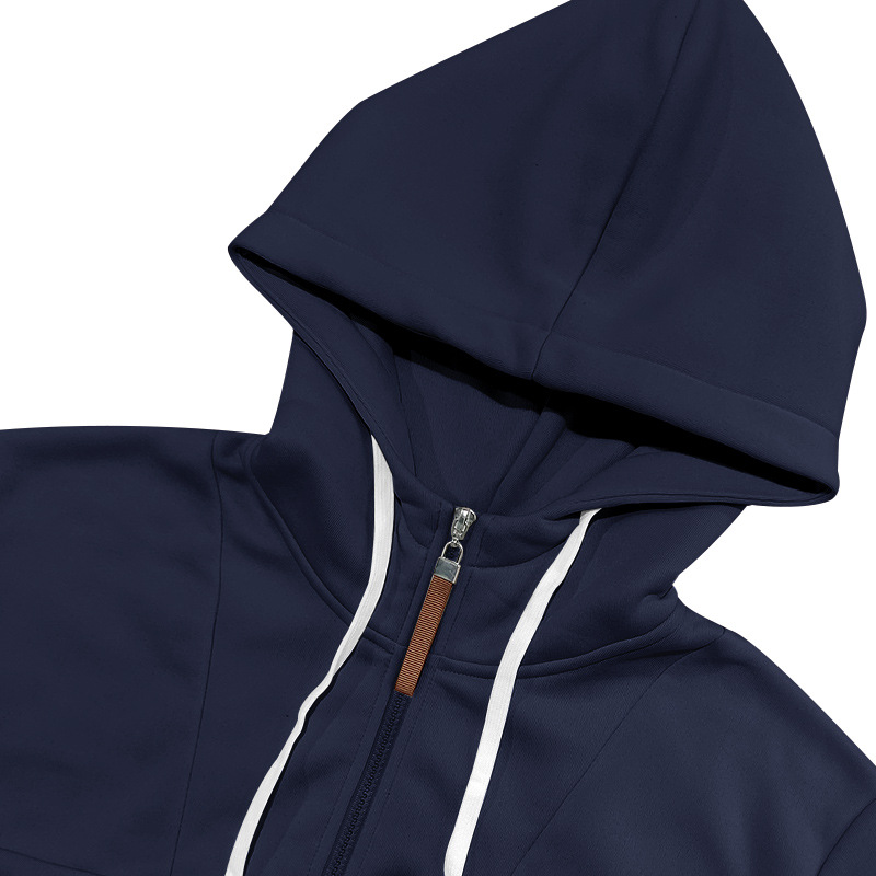 Men's Clothing Tops Sweatshirts Hoodies Classic Men's Fleece-Lined Half-Zip Trendy Hooded Double-Panel Overlap Long Sleeve Loose Oversized Couple Sweatshirt