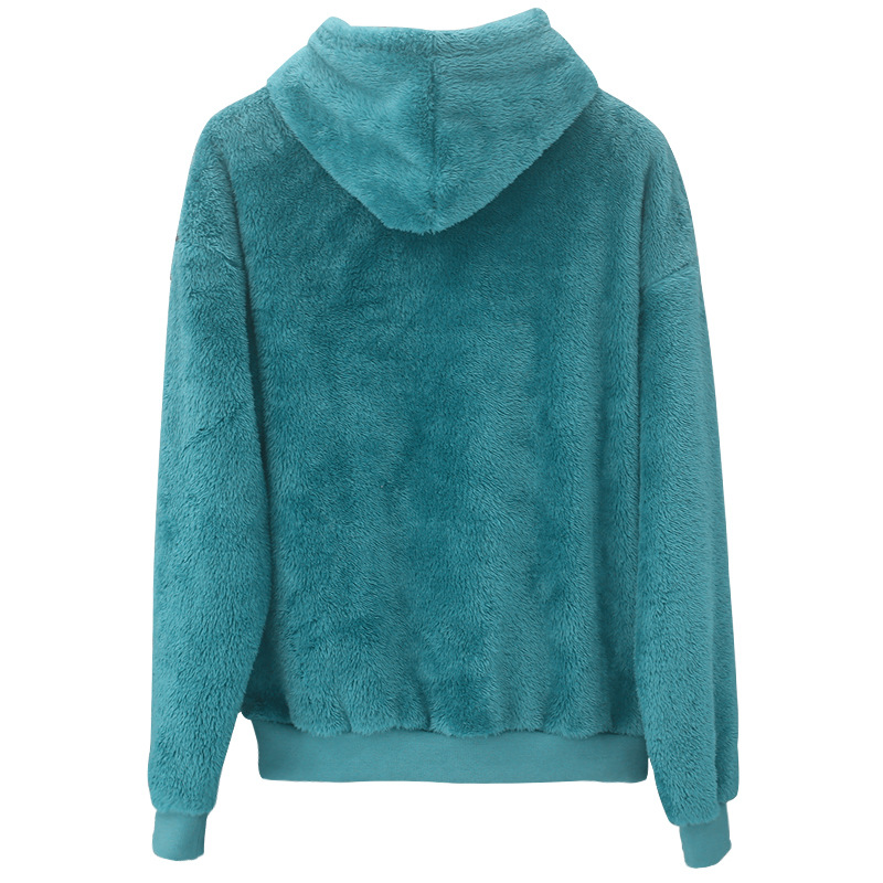 Men's Clothing Tops Sweatshirts Hoodies Autumn Winter New Double-Sided Fleece Youth Hooded Sweatshirt Men's Lambhair Winter Pullover