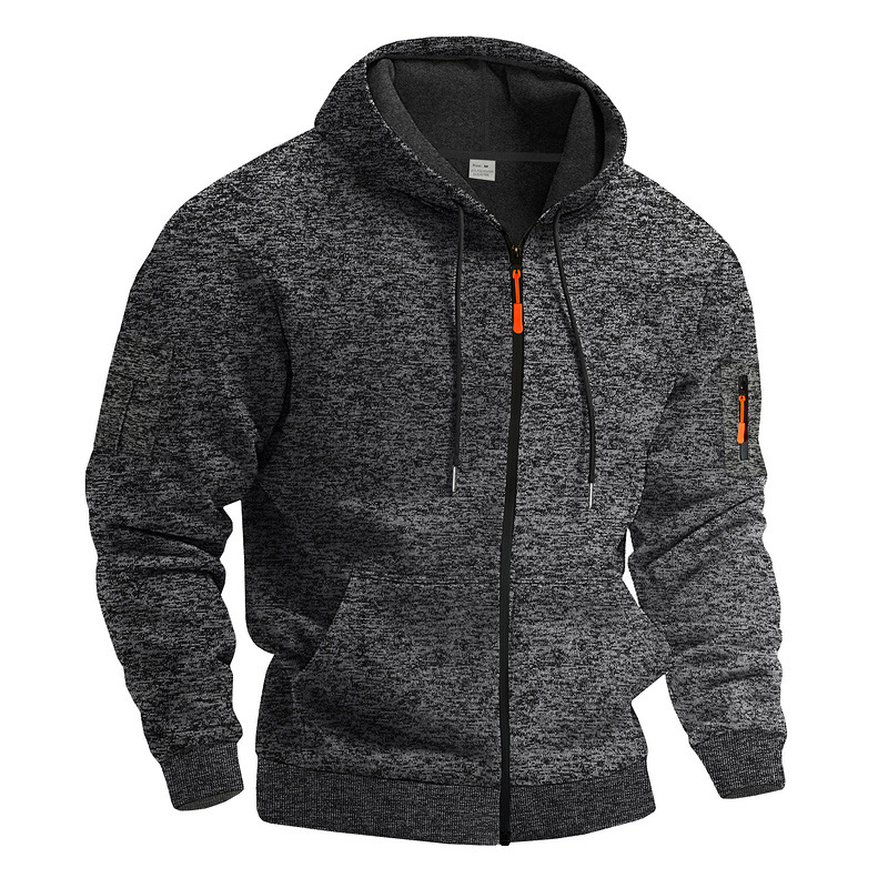 Men's Clothing Tops Sweatshirts Hoodies American-Style Heavyweight Plush Men's Retro Cation Workwear Pocket Hoodie Zipper Trendy Sportswear