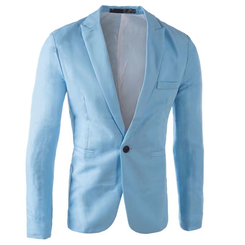 Men's Clothing Tops Blazers Fashionable Men's Casual Single-Breasted Slim Fit Solid Color Suits Jackets