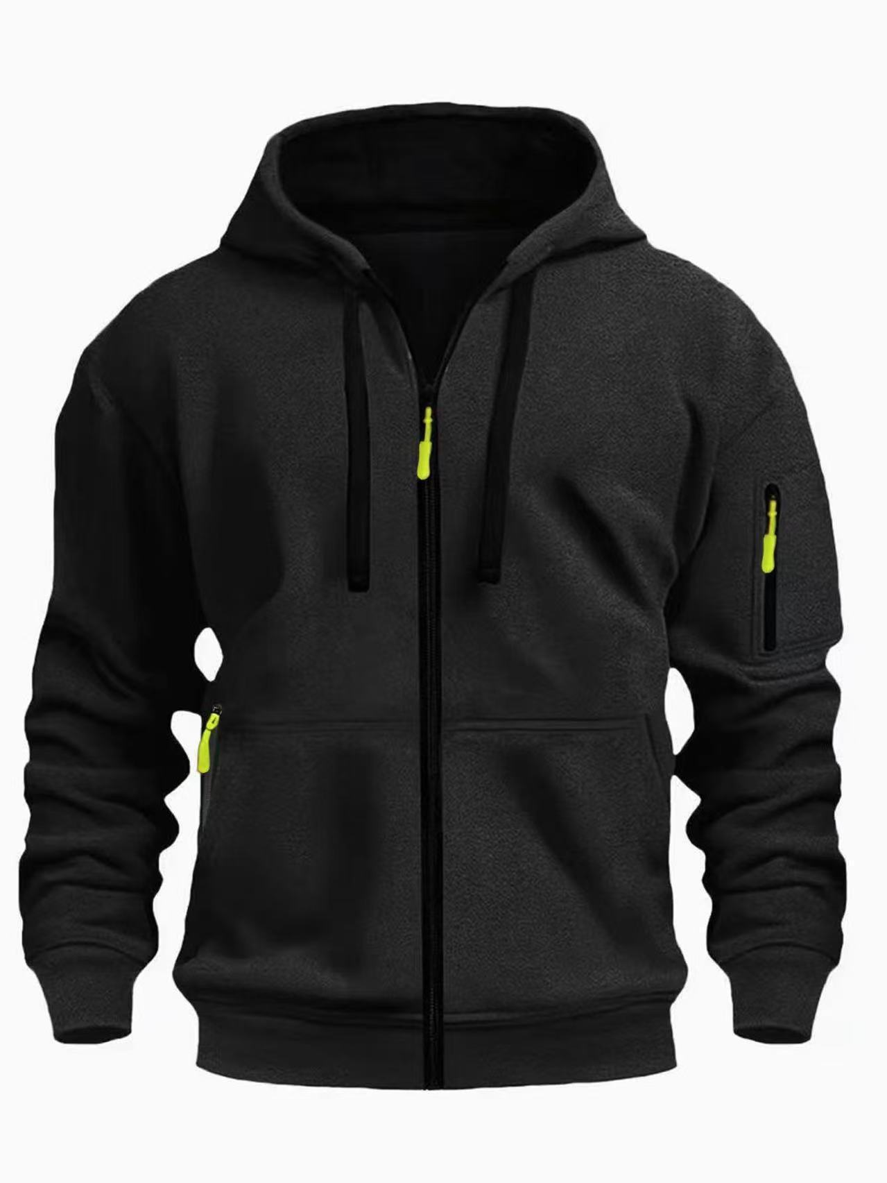 Men's Clothing Tops Sweatshirts Hoodies Spring Autumn Men's Zipper Hoodie Zipper Round Neck Casual Men's Wear