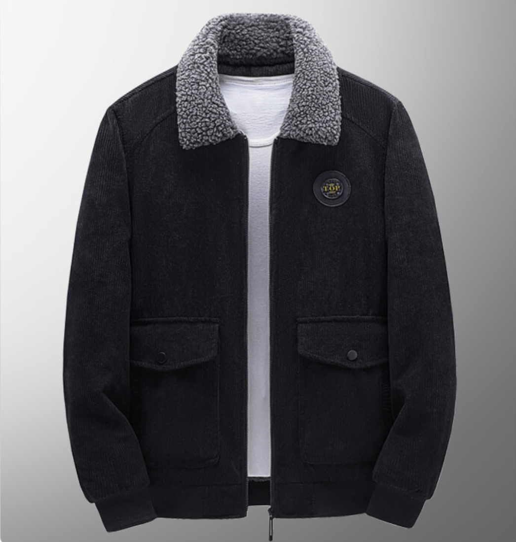 Men's Clothing Tops Jackets Coats Autumn Winter Corduroy Lambhair Jacket for Men Loose Fit with Thick Velvet Casual Lapel Jacket for Men