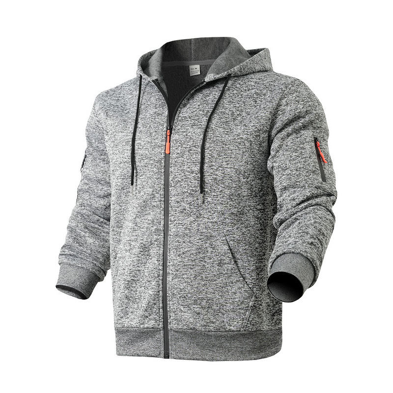 Men's Clothing Tops Sweatshirts Hoodies American-Style Heavyweight Plush Men's Retro Cation Workwear Pocket Hoodie Zipper Trendy Sportswear