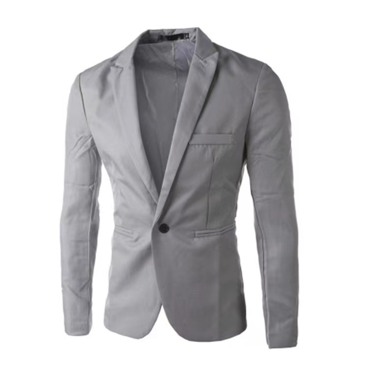 Men's Clothing Tops Blazers Fashionable Men's Casual Single-Breasted Slim Fit Solid Color Suits Jackets